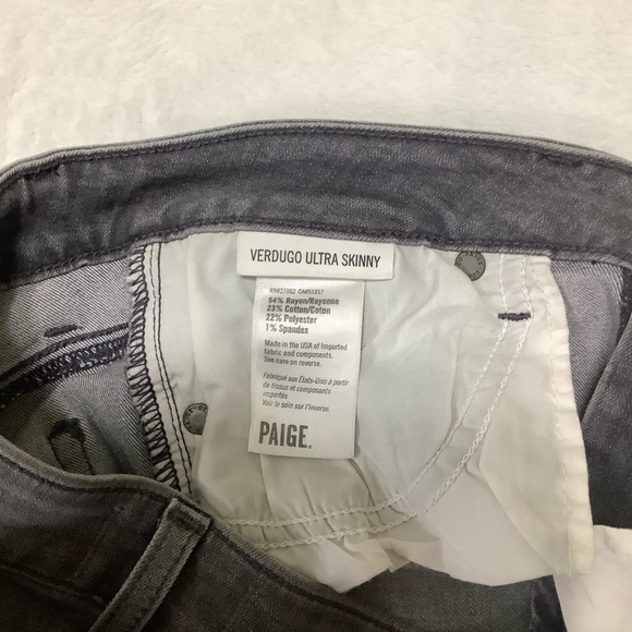 Paige Verdugo Ultra Skinny Jeans Sz 27 Silvie Gray - Picture 9 of 13